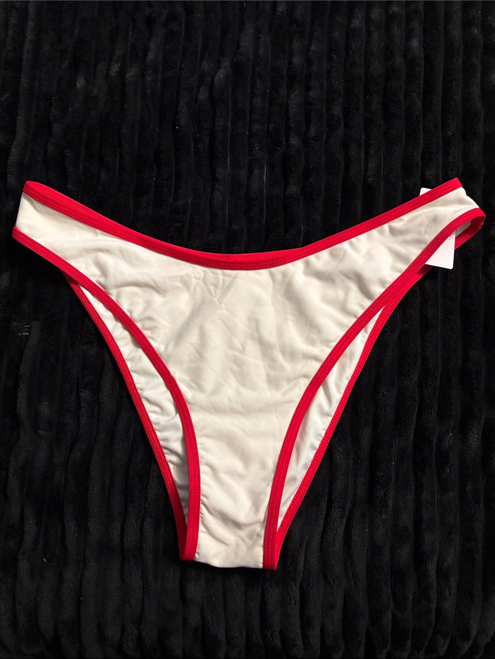 Ardene White Bikini Bottom with Red Trim